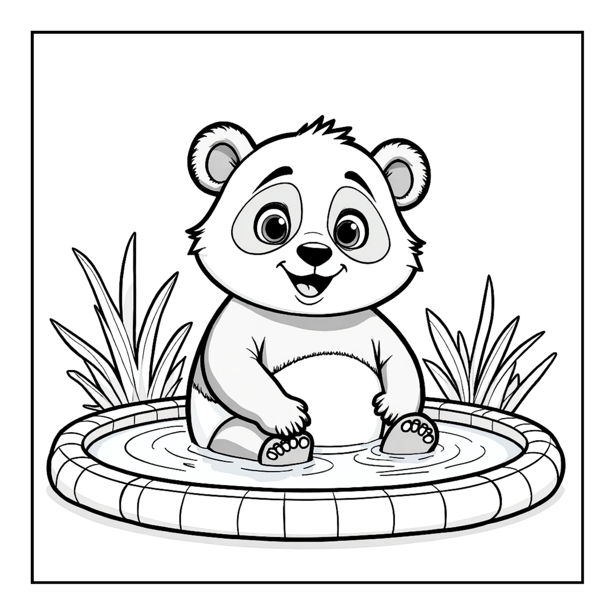 Cute Cozy Panda Bear Animal Coloring Book Gift for Adults Kids Boys Girls Teens: Single Sided Bold and Easy Cool Panda Bear Coloring Book