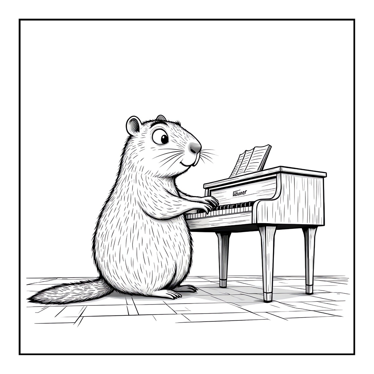 Cute Cozy Funny Capybara Animal Coloring Book Gift for Adults Kids Boys Girls Teens: Single Sided Bold and Easy Cool Capybara Coloring Book