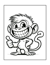 Load image into Gallery viewer, Cute Monkey Coloring Book for Kids Adults Fun Zoo Animal Pages, Stress Relief Creative Activity Coloring Book
