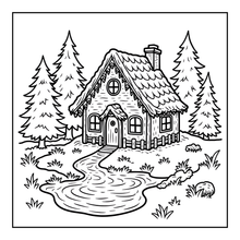 Load image into Gallery viewer, Christmas Gingerbread House Coloring Book Cute Holiday Gingerbread Homes for Kids Teens Adults Easy Cozy Winter Coloring Pages
