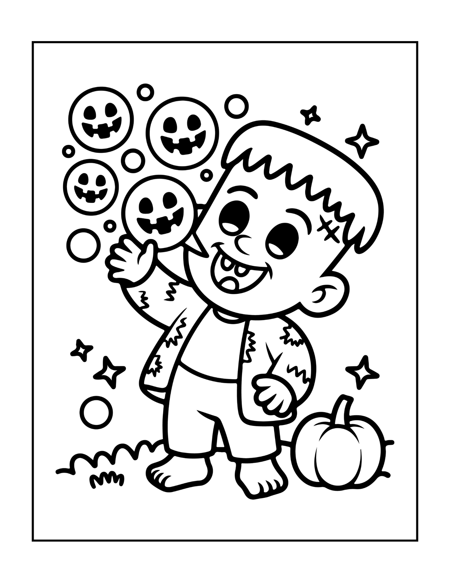 Cute Funny Spooky Halloween Coloring Book for Adults Kids Boys Girls Young Teens Fall Season Halloween Coloring Pages Gift for Children
