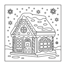 Load image into Gallery viewer, Cute Christmas Gingerbread House Coloring Book Whimsical Candy Holiday Pages for Kids Teens Adults Festive Relaxation Gift
