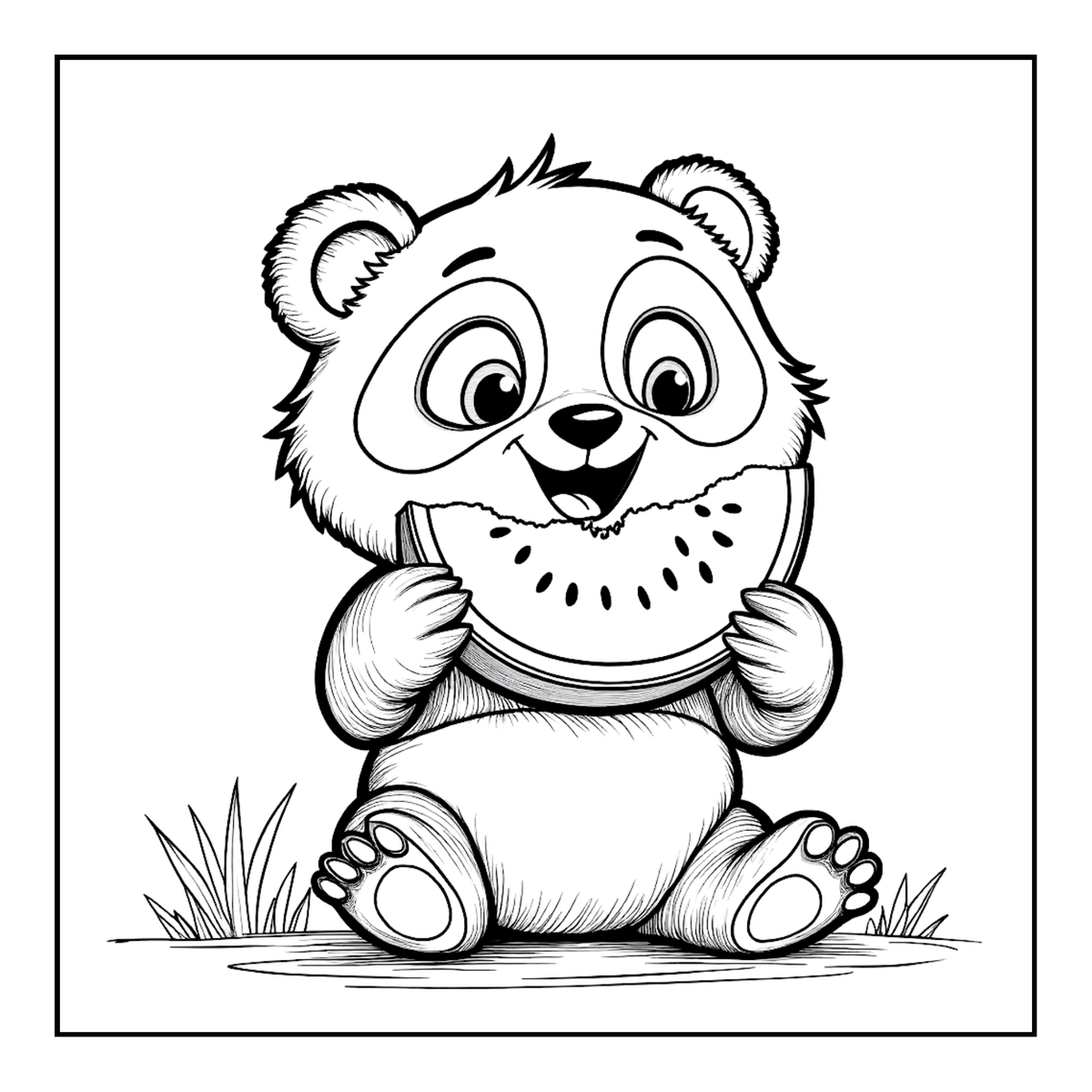 Cute Cozy Panda Bear Animal Coloring Book Gift for Adults Kids Boys Girls Teens: Single Sided Bold and Easy Cool Panda Bear Coloring Book