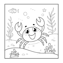 Load image into Gallery viewer, Cute Sea Life Coloring Book for Kids Teens Adults Ocean Animals, Marine Creatures, Stress Relief, Single Sided Coloring Pages

