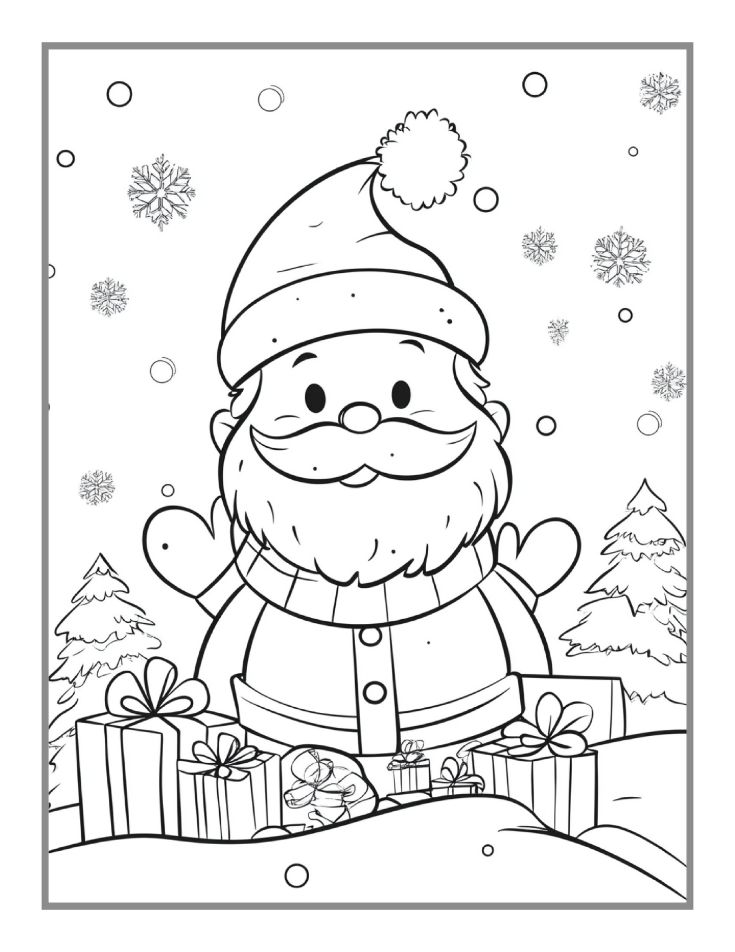 50 Pages Merry Christmas Coloring Book Gift for Adults Men Women Kids Boys Girls Children Cute Santa Claus Easy Coloring Activity Book Gift