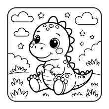 Load image into Gallery viewer, Cute Dinosaur Coloring Book Gift for Adults Kids Men Women Boys Girls Teens: Single Sided Dino Coloring Activity Sheets Book for Children

