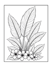 Load image into Gallery viewer, Botanical Coloring Book for Adults and Kids, Printed Physical Book, 25 Bold Easy Plant Designs, Single Sided Nature Art Therapy Gift
