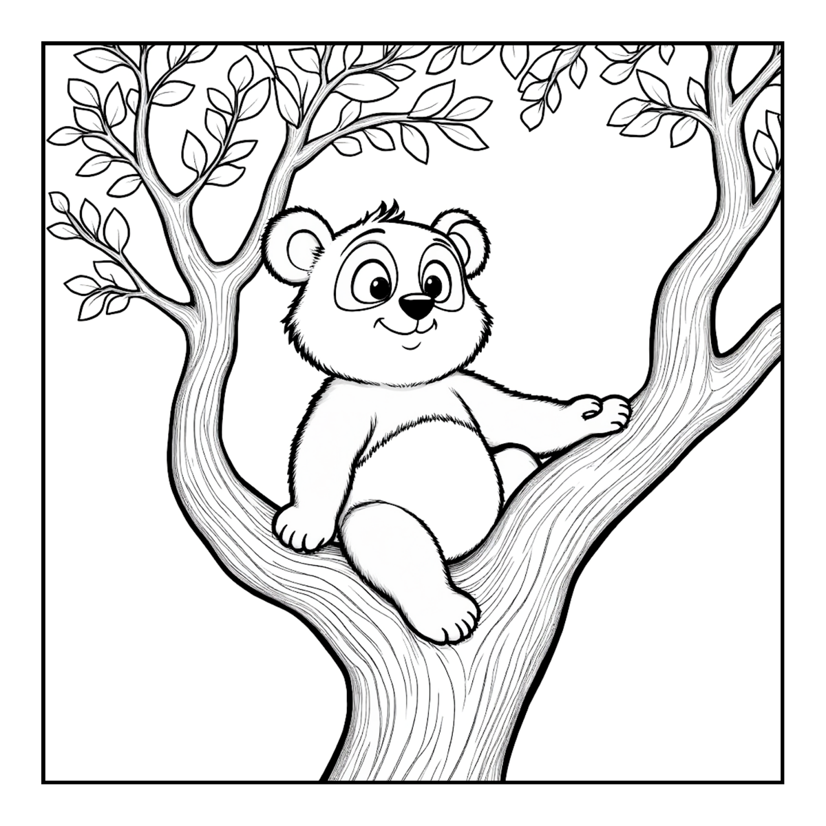 Cute Cozy Panda Bear Animal Coloring Book Gift for Adults Kids Boys Girls Teens: Single Sided Bold and Easy Cool Panda Bear Coloring Book