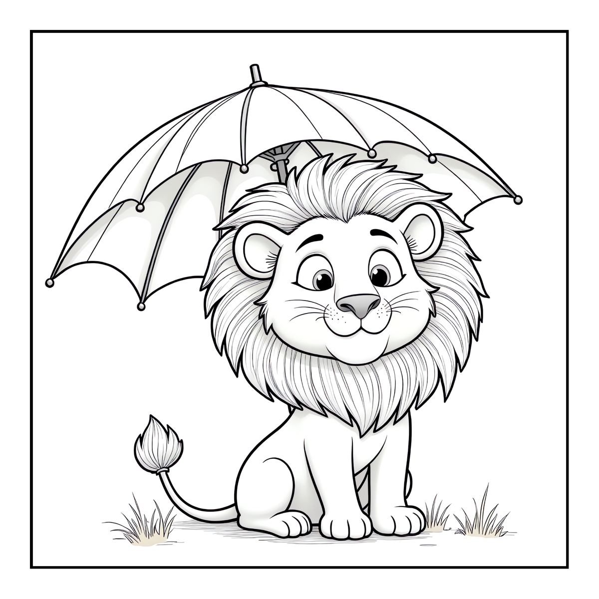 Cute Cozy Funny Lion Animal Coloring Book Gift for Adults Kids Boys Girls Teens: Single Sided Bold and Easy Cool Lion Themed Coloring Book