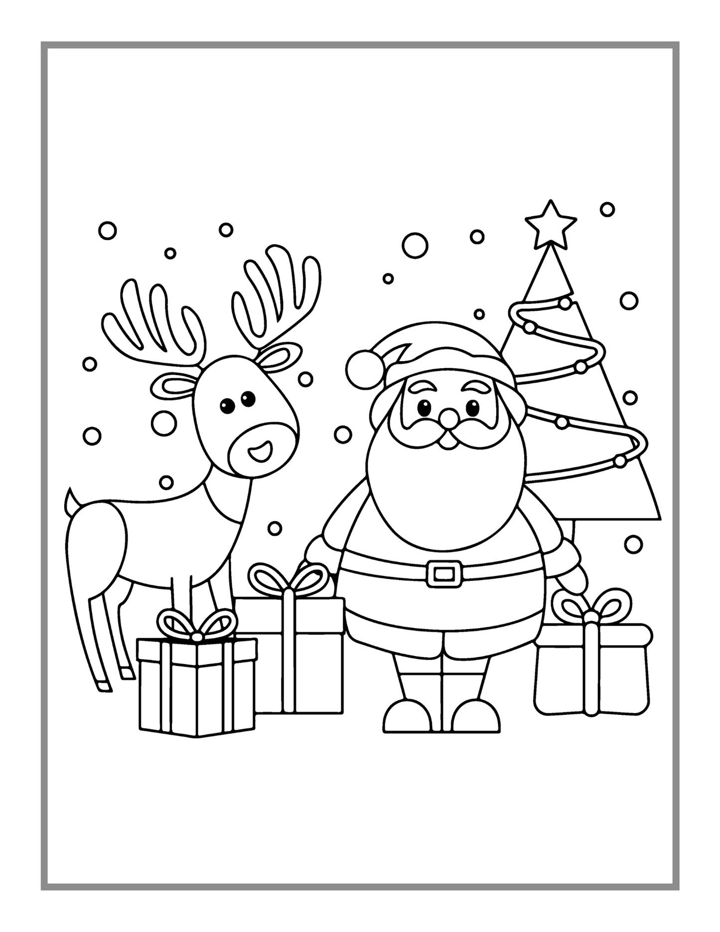 Christmas Coloring Book Gift for Adults Men Women Kids Boys Girls Merry Children 50 Pages Cute Santa Claus Easy Coloring Activity Book