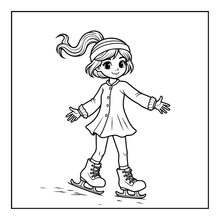 Load image into Gallery viewer, Ice Skating Coloring Book Kids Adults, Winter Sports Figure Skate Activity Coloring Pages, Gift for Skaters Hockey Fans
