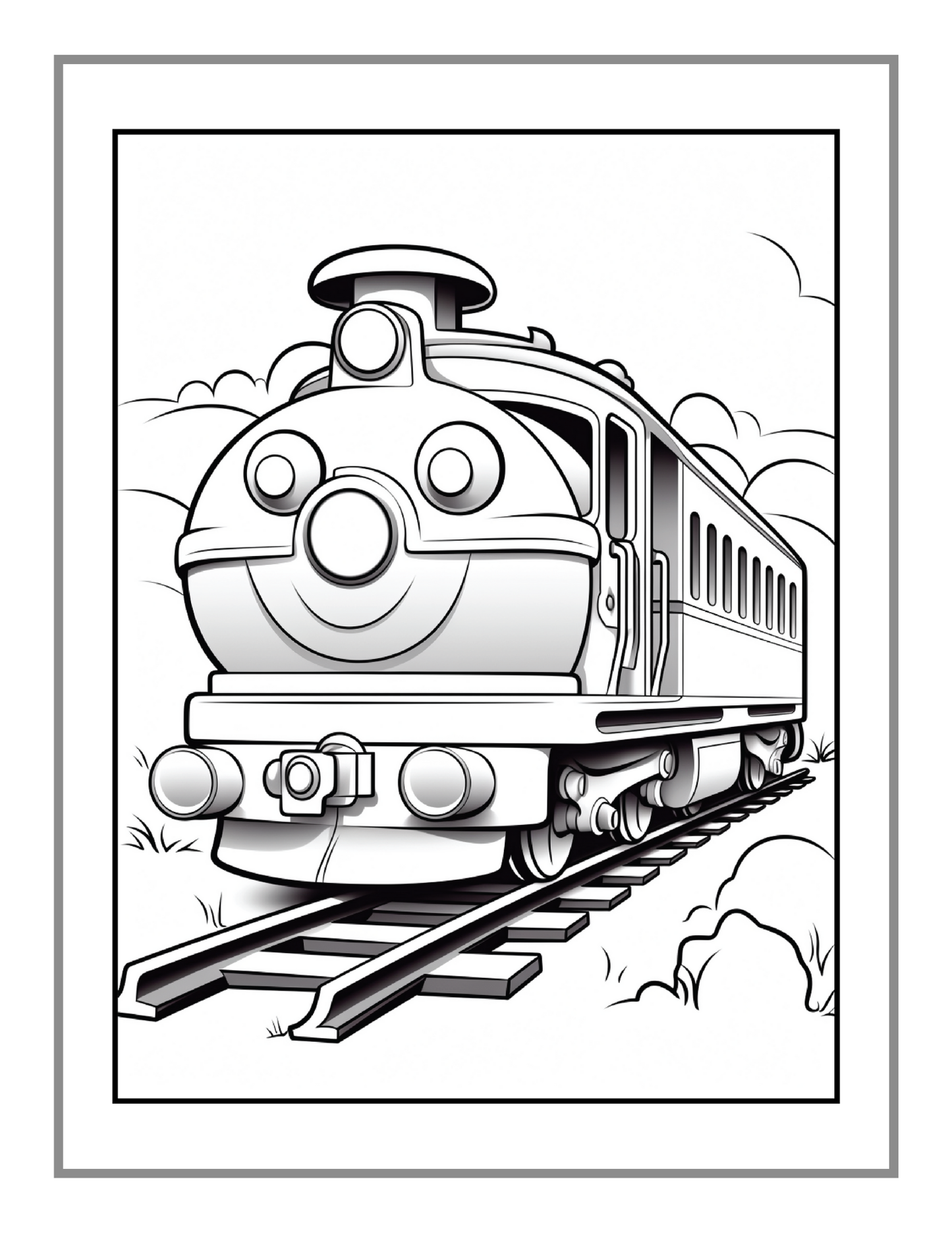 50 Pages Train Locomotive Enthusiasts Coloring Book Gift for Adults Kids Boys Girls Locomotive Train Lover Coloring Activity Book