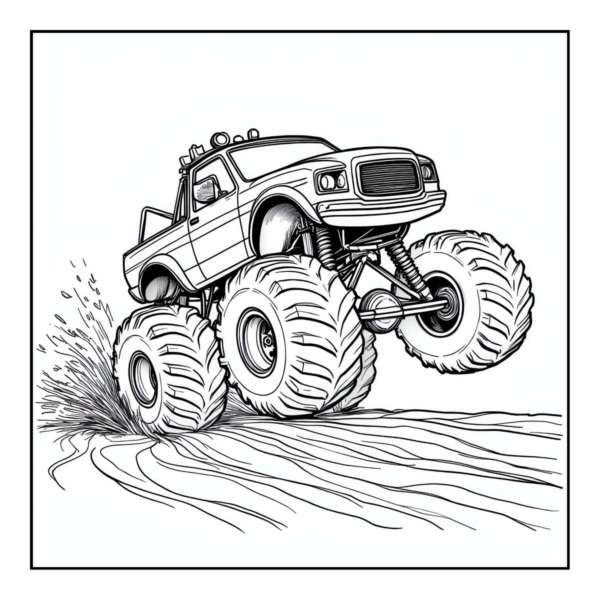 Monster Truck Coloring Book for Kids Adults: Easy Monster Truck Coloring Book Pages for Toddlers Boys Girls Adults