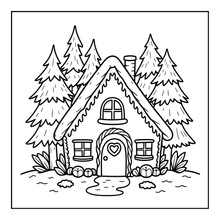 Load image into Gallery viewer, Christmas Gingerbread House Coloring Book Cute Holiday Gingerbread Homes for Kids Teens Adults Easy Cozy Winter Coloring Pages
