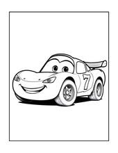 Load image into Gallery viewer, Printed Car Coloring Book for Kids Adults 25 Easy Vehicle Designs Physical Auto Activity Book Single Sided Pages Race Cars Off Road
