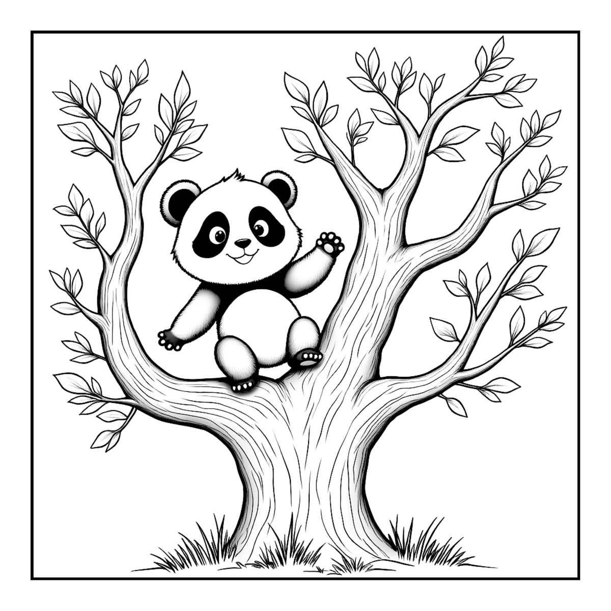 Cute Cozy Panda Bear Animal Coloring Book Gift for Adults Kids Boys Girls Teens: Single Sided Bold and Easy Cool Panda Bear Coloring Book