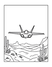 Load image into Gallery viewer, Military Jet Fighter Plane Coloring Book for Kids Adults Boys Girls: 50 Pages Single Sided F-35 Lightning Fighter Jet Airplane Coloring Book
