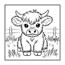 Load image into Gallery viewer, Highland Cow Coloring Book Gift for Adults Kids Boys Girls Teens: Single Sided Pages 25 Designs Cozy Cow Coloring Book for Children
