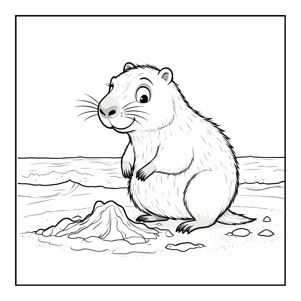Cute Cozy Funny Capybara Animal Coloring Book Gift for Adults Kids Boys Girls Teens: Single Sided Bold and Easy Cool Capybara Coloring Book