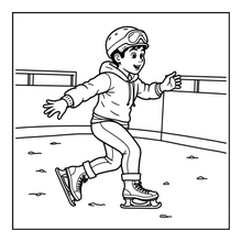 Load image into Gallery viewer, Ice Skating Coloring Book Kids Adults, Winter Sports Figure Skate Activity Coloring Pages, Gift for Skaters Hockey Fans
