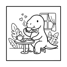 Load image into Gallery viewer, Cute Dinosaur Coloring Book Gift for Adults Kids Men Women Boys Girls Teens: Single Sided Dino Coloring Activity Sheets Book for Children
