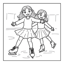 Load image into Gallery viewer, Ice Skating Coloring Book Kids Adults, Winter Sports Figure Skate Activity Coloring Pages, Gift for Skaters Hockey Fans
