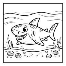 Load image into Gallery viewer, Cute Funny Shark Coloring Book for Kids Adults Ocean Animals Relaxing Marine Life Pages Coloring Book
