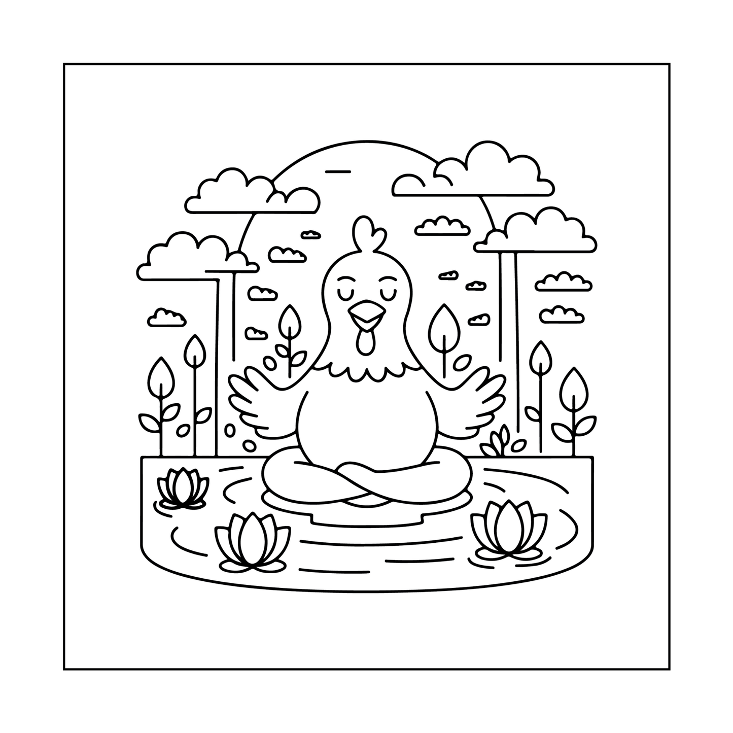 Cute Funny Chicken Coloring Book Gift for Adults Kids Boys Girls Teens Bold and Easy Chicken Bird Coloring Sheets Book for Children