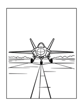 Load image into Gallery viewer, Military Jet Fighter Plane Coloring Book for Kids Adults Boys Girls: 50 Pages Single Sided F-35 Lightning Fighter Jet Airplane Coloring Book
