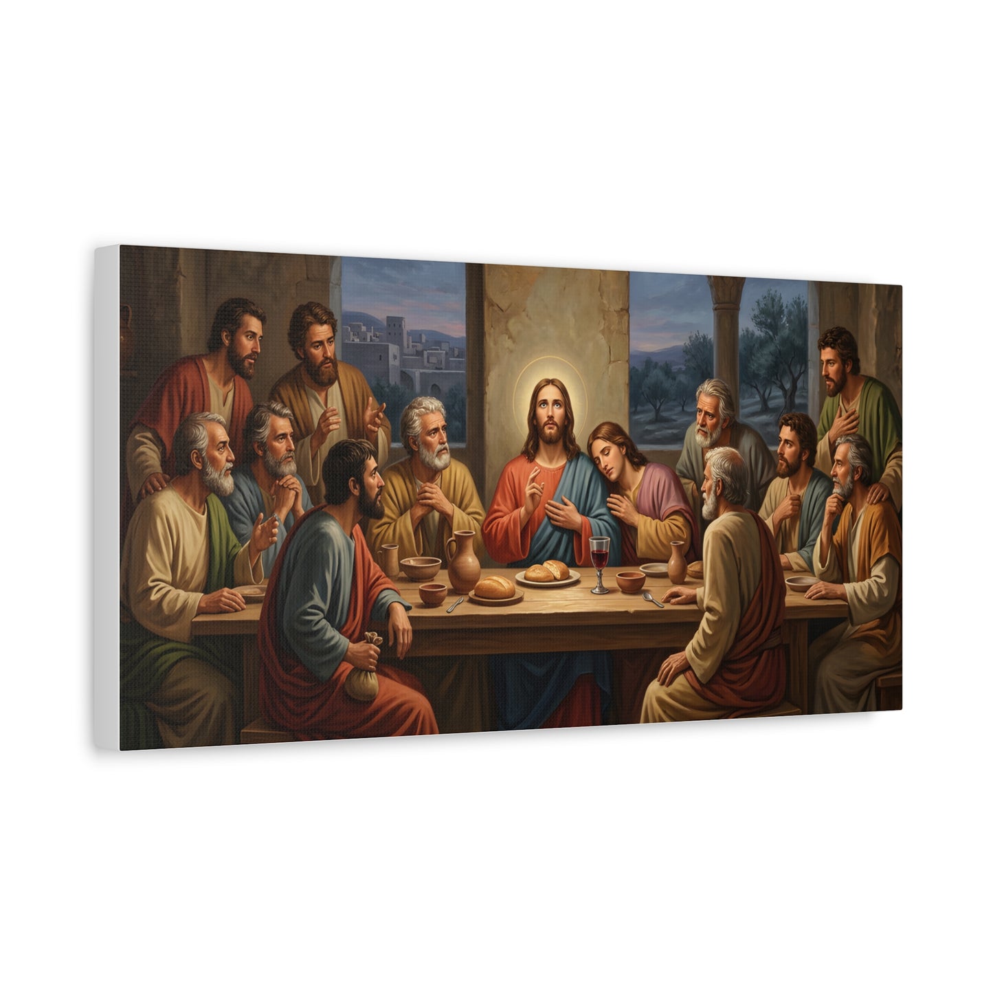 Cool Last Supper Canvas Wall Art Print Large Religious Biblical Faith Home Decor Christian Wall Art Ready to Hang for Living Room