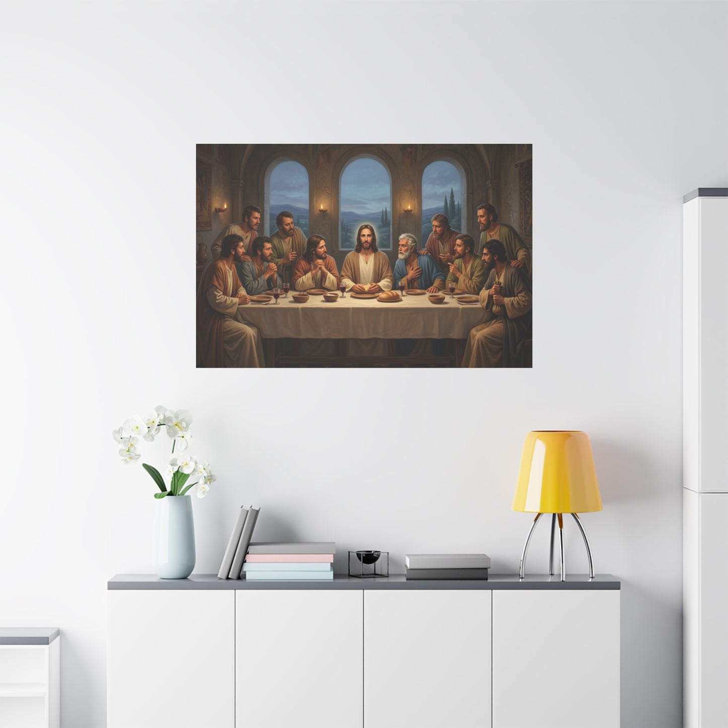 Cool Last Supper Canvas Wall Art Print Large Religious Biblical Faith Home Decor Christian Wall Art Ready to Hang for Living Room