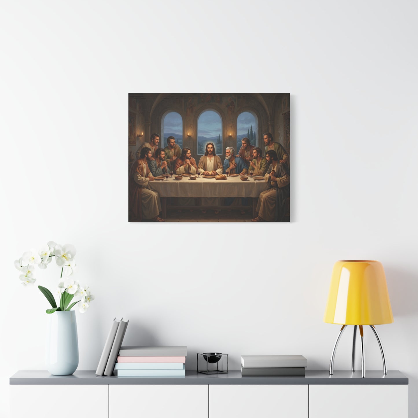 Cool Last Supper Canvas Wall Art Print Large Religious Biblical Faith Home Decor Christian Wall Art Ready to Hang for Living Room