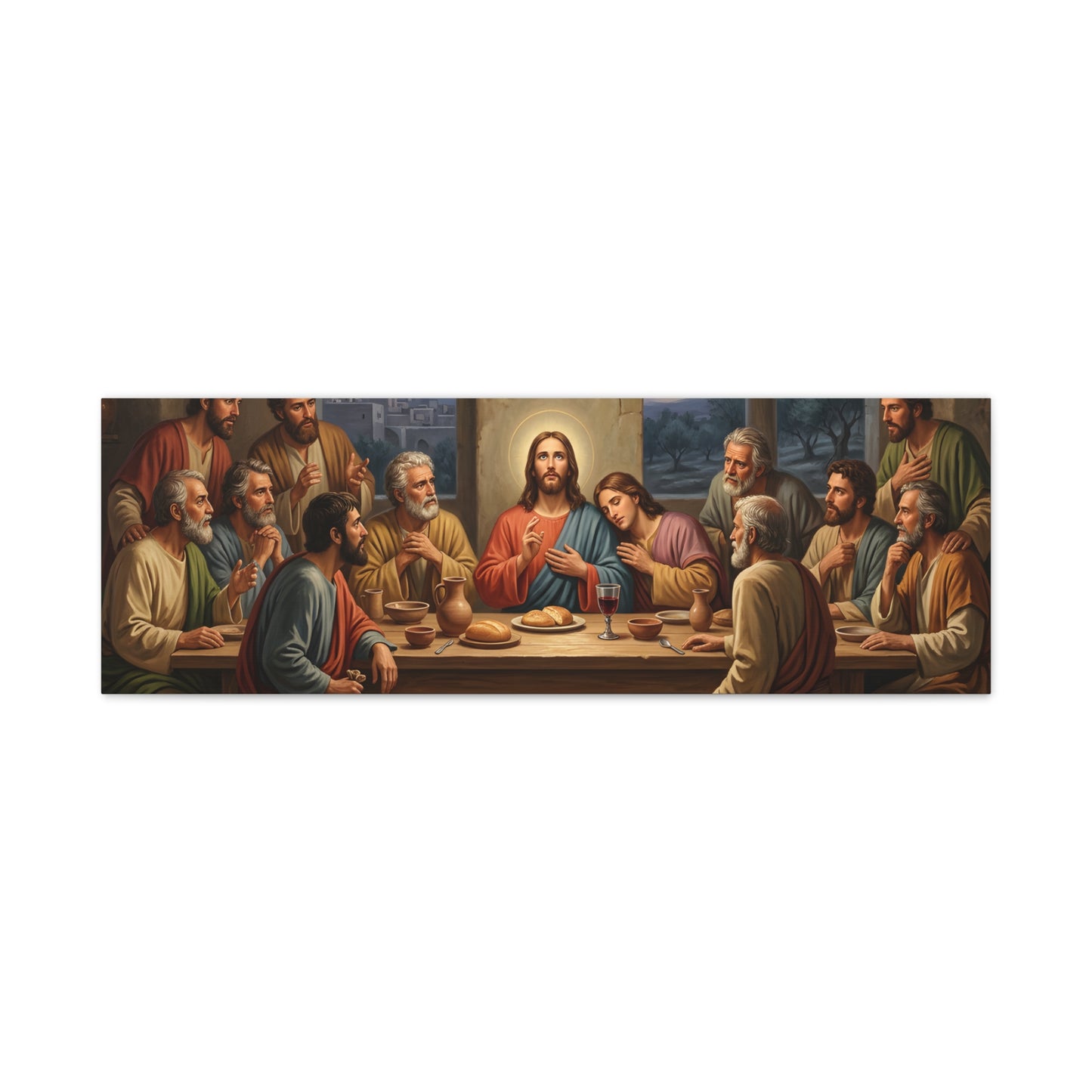 Cool Last Supper Canvas Wall Art Print Large Religious Biblical Faith Home Decor Christian Wall Art Ready to Hang for Living Room
