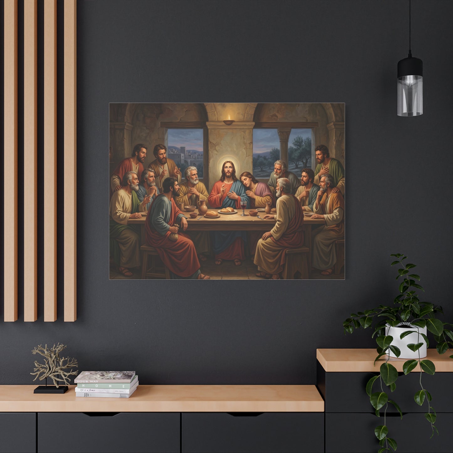 Cool Last Supper Canvas Wall Art Print Large Religious Biblical Faith Home Decor Christian Wall Art Ready to Hang for Living Room
