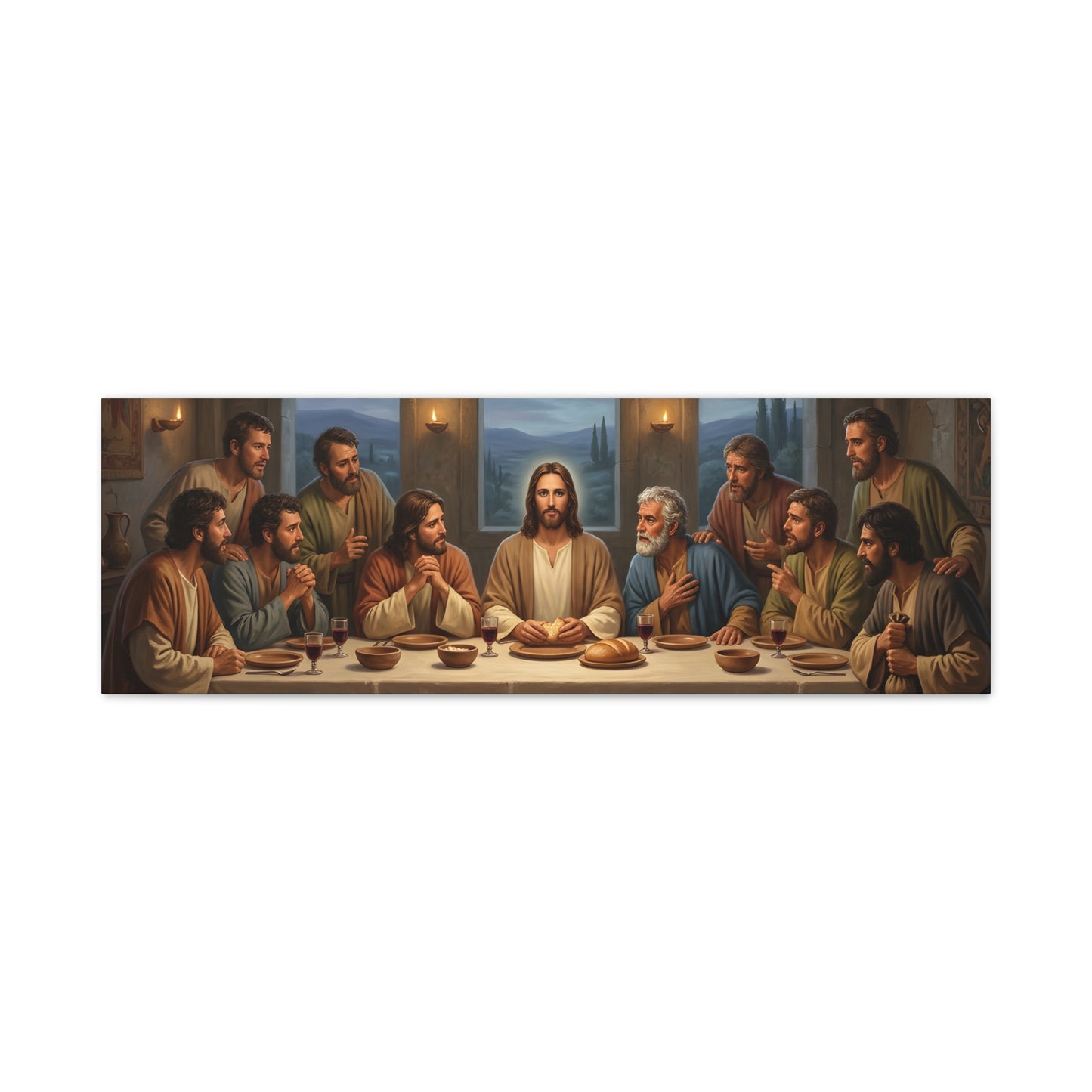 Cool Last Supper Canvas Wall Art Print Large Religious Biblical Faith Home Decor Christian Wall Art Ready to Hang for Living Room