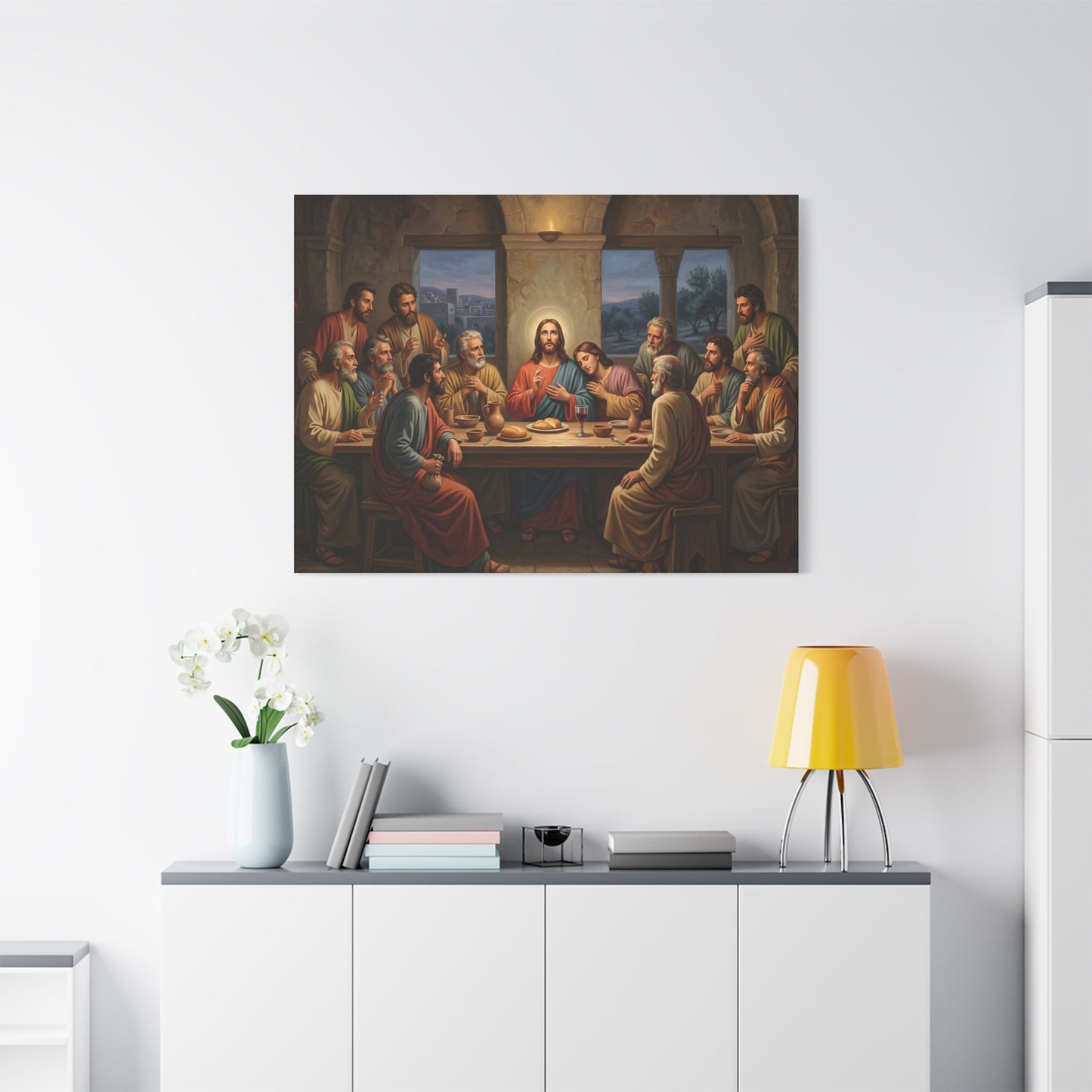 Cool Last Supper Canvas Wall Art Print Large Religious Biblical Faith Home Decor Christian Wall Art Ready to Hang for Living Room