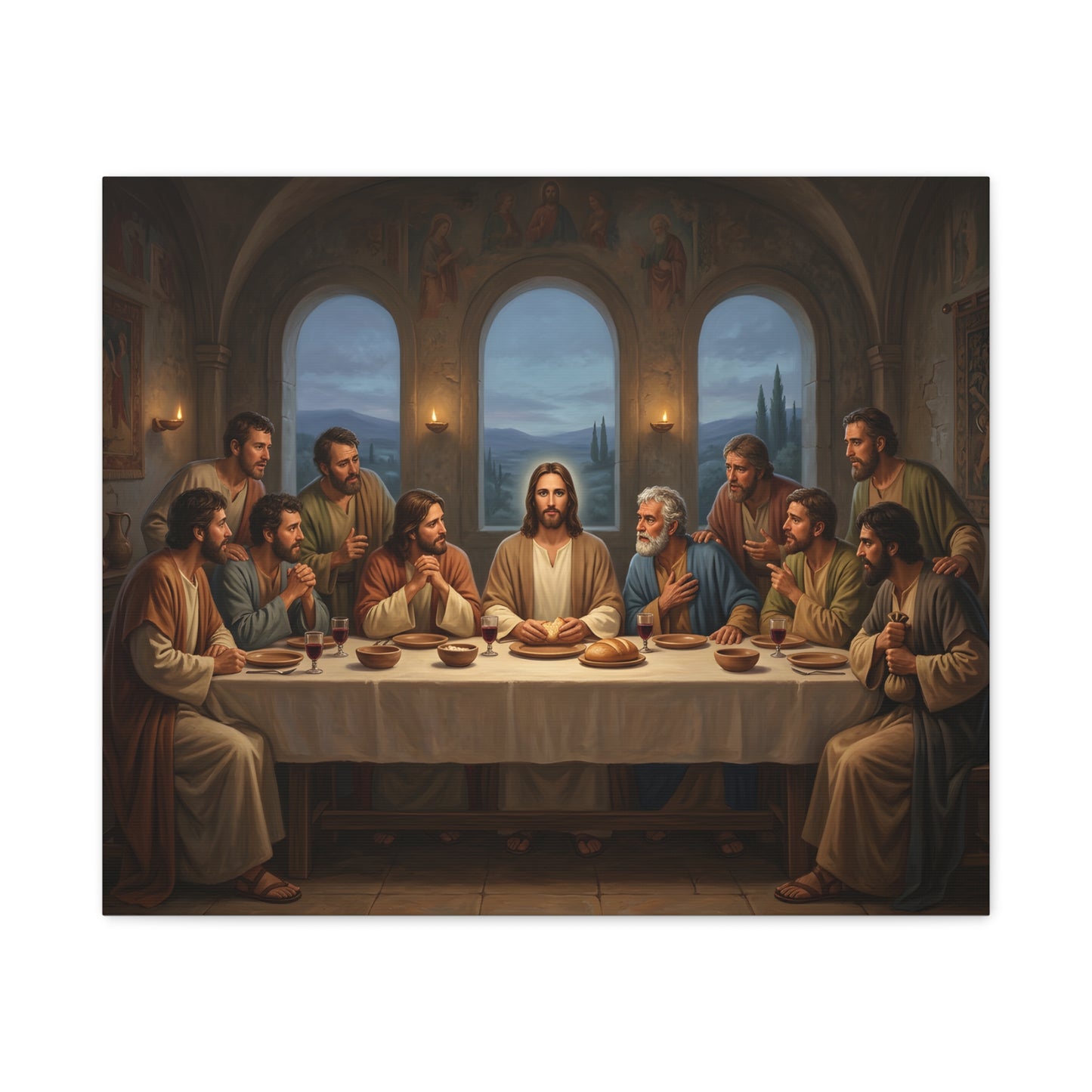 Cool Last Supper Canvas Wall Art Print Large Religious Biblical Faith Home Decor Christian Wall Art Ready to Hang for Living Room
