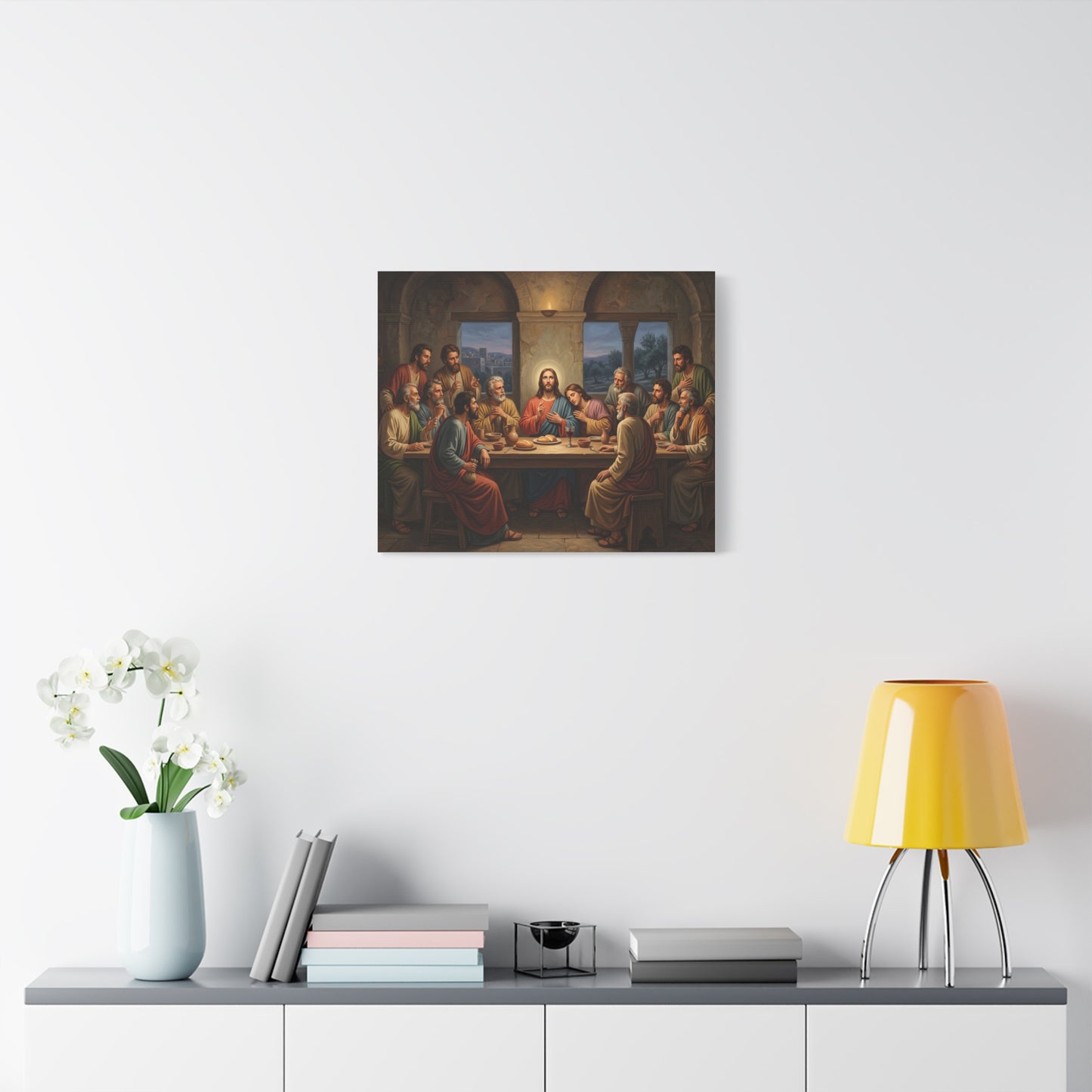 Cool Last Supper Canvas Wall Art Print Large Religious Biblical Faith Home Decor Christian Wall Art Ready to Hang for Living Room