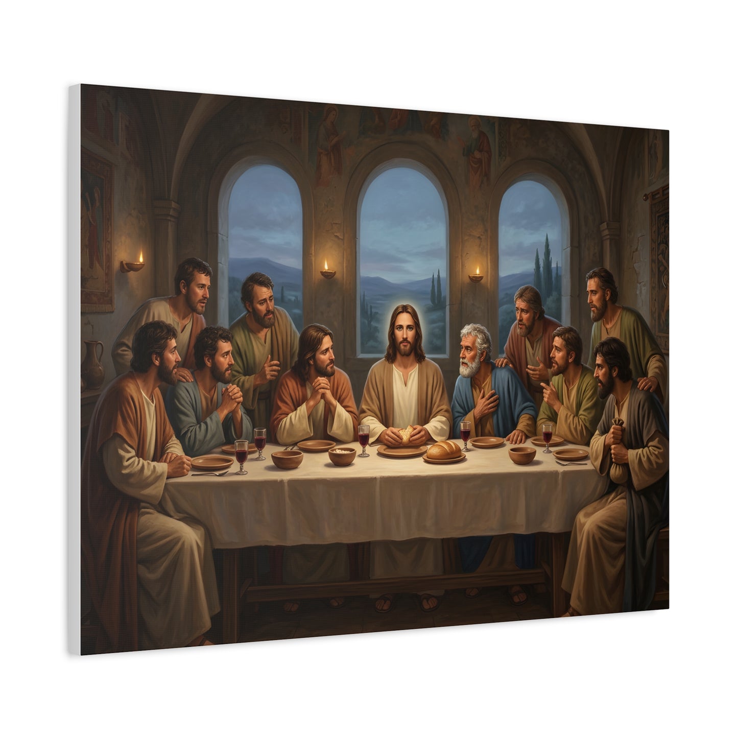 Cool Last Supper Canvas Wall Art Print Large Religious Biblical Faith Home Decor Christian Wall Art Ready to Hang for Living Room