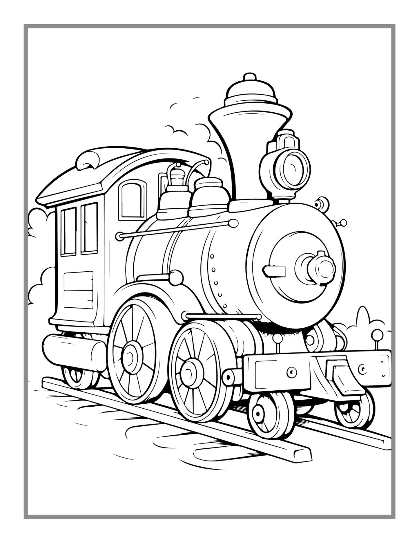 50 Pages Train Locomotive Enthusiasts Coloring Book Gift for Adults Kids Boys Girls Cute Freight Train Coloring Sheets for Train Lover