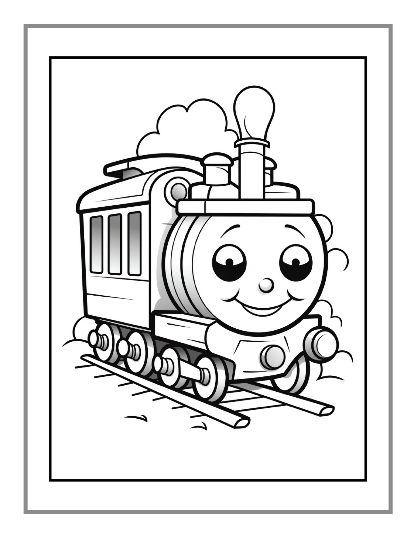 50 Pages Train Locomotive Enthusiasts Coloring Book Gift for Adults Kids Boys Girls Locomotive Train Lover Coloring Activity Book