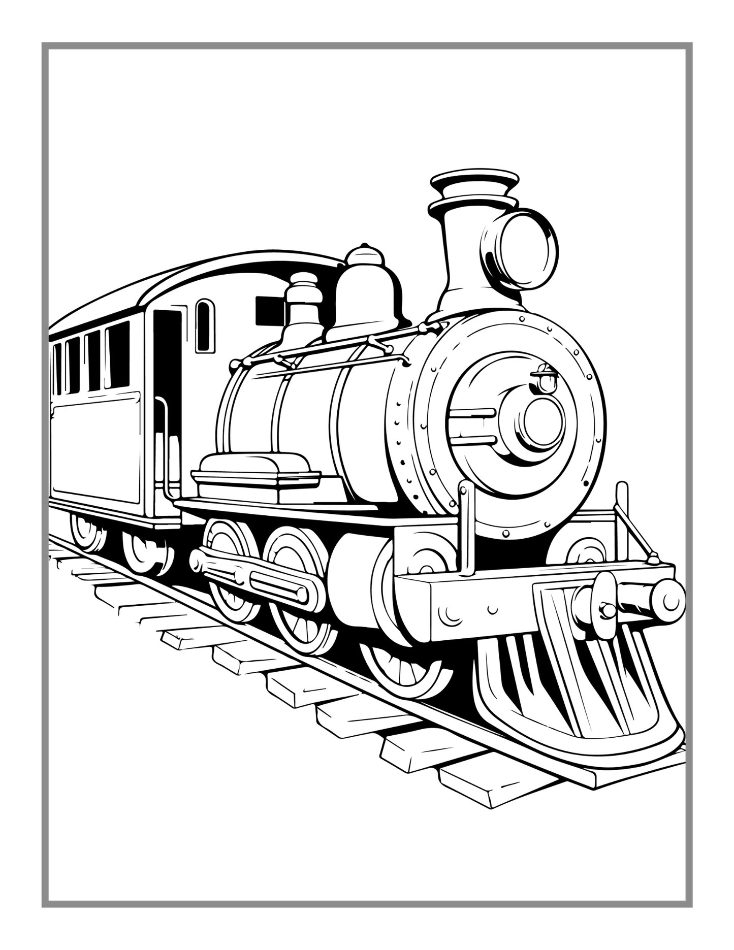 50 Pages Train Locomotive Enthusiasts Coloring Book Gift for Adults Kids Boys Girls Cute Steam Engine Train Freight Train Coloring Sheets