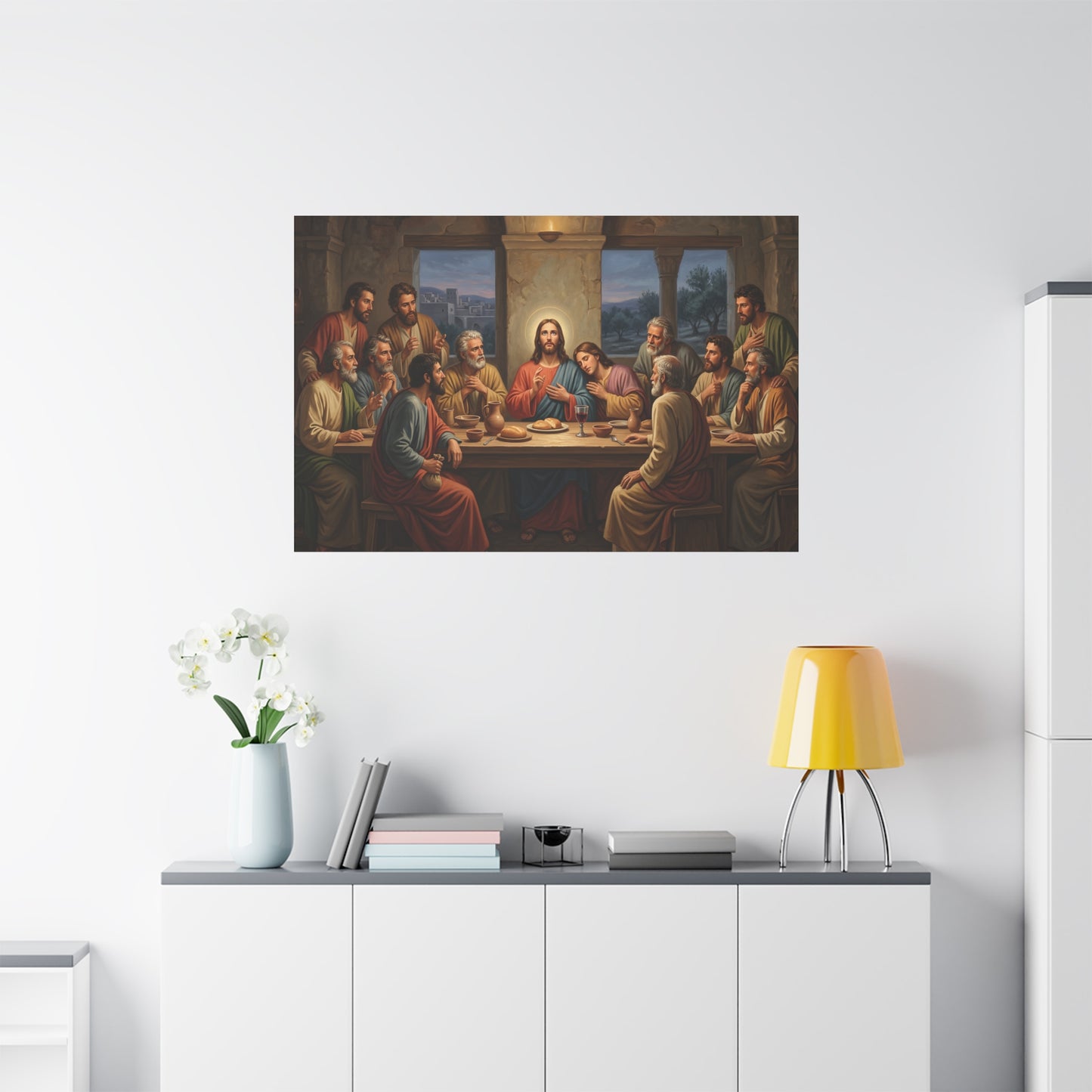 Cool Last Supper Canvas Wall Art Print Large Religious Biblical Faith Home Decor Christian Wall Art Ready to Hang for Living Room
