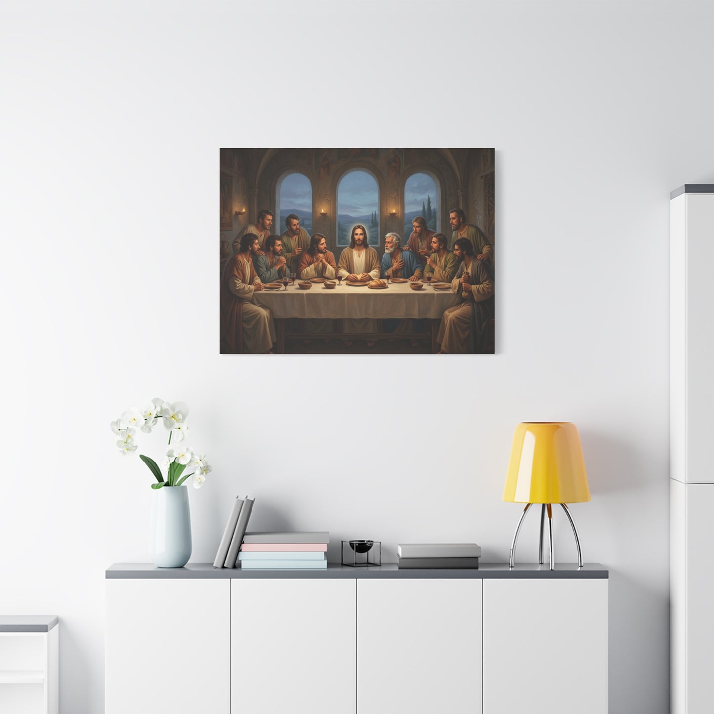 Cool Last Supper Canvas Wall Art Print Large Religious Biblical Faith Home Decor Christian Wall Art Ready to Hang for Living Room
