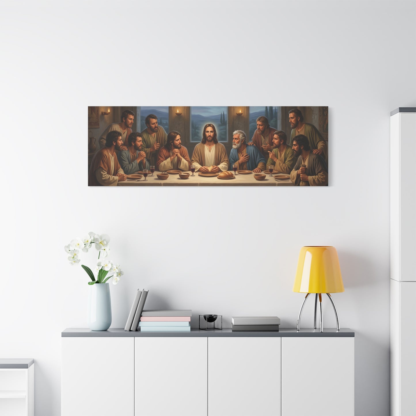 Cool Last Supper Canvas Wall Art Print Large Religious Biblical Faith Home Decor Christian Wall Art Ready to Hang for Living Room