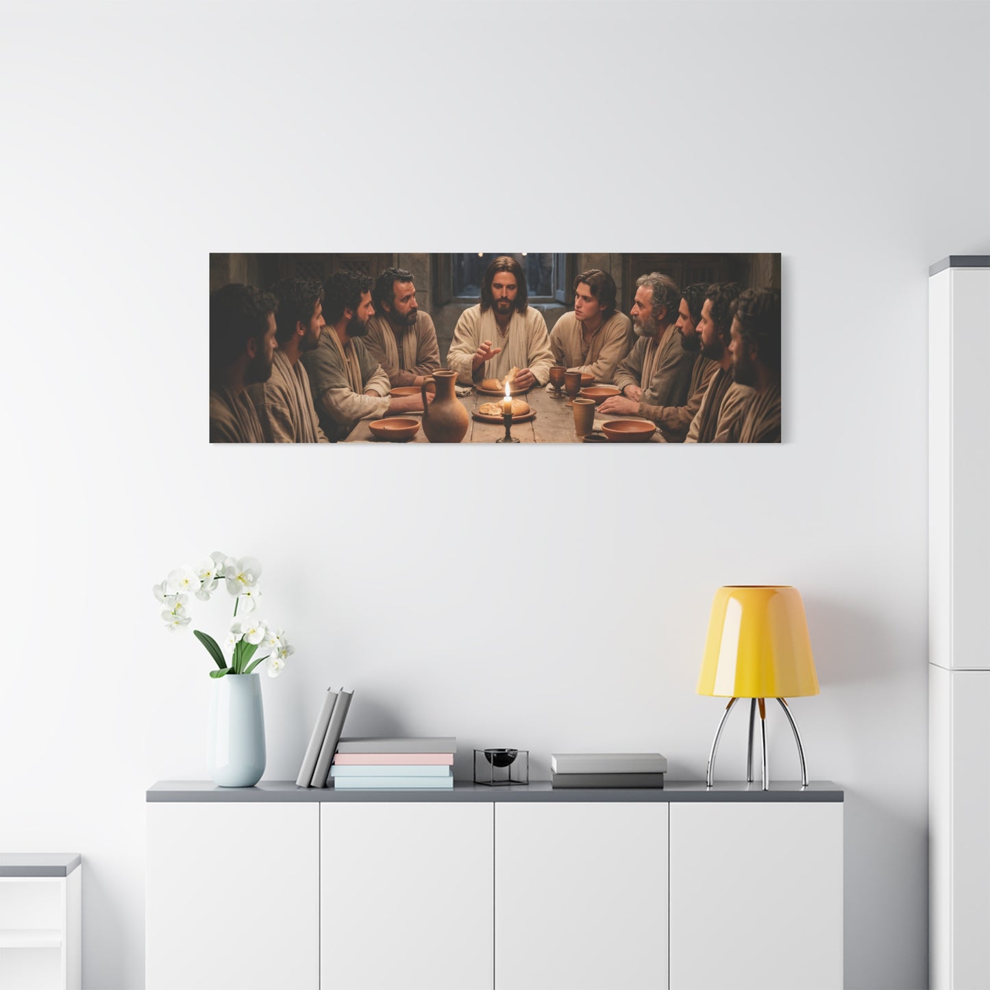 Cool Last Supper Canvas Wall Art Print Large Religious Biblical Faith Home Decor Christian Wall Art Ready to Hang for Living Room
