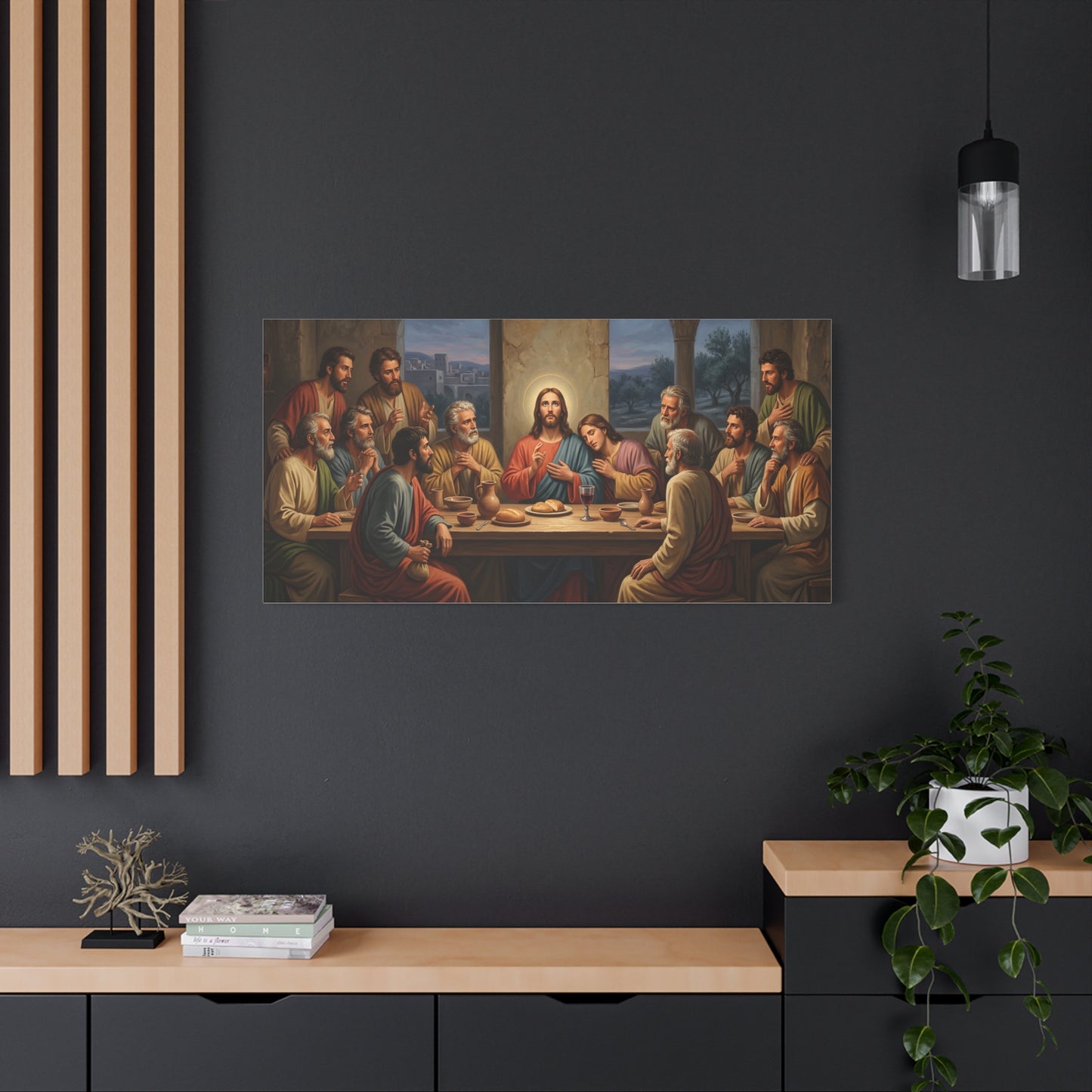 Cool Last Supper Canvas Wall Art Print Large Religious Biblical Faith Home Decor Christian Wall Art Ready to Hang for Living Room