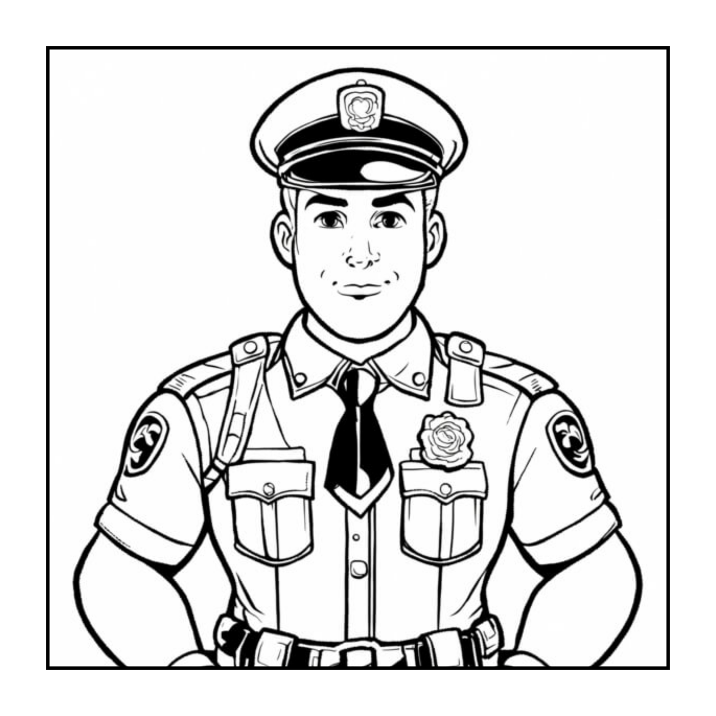 Cool Police Officer Coloring Book Gift for Adults Kids Boys Girls Teens Bold and Easy Cute Police Coloring Activity Book for Children