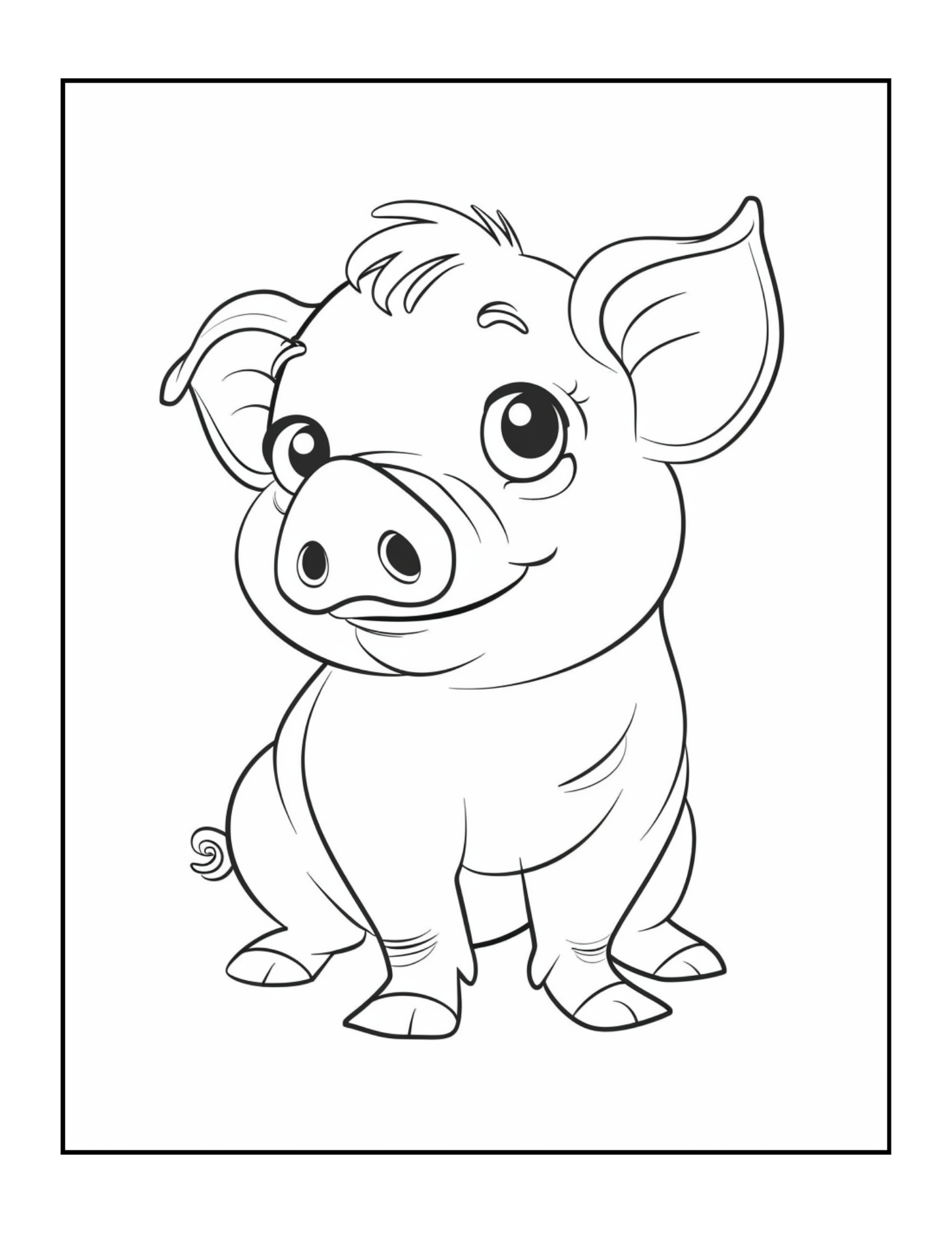50 Pages Single Sided Cute Pig Coloring Book Gift for Adults Men Women Kids Young Boys Girls Teens Cool Piggy Coloring Activity Book