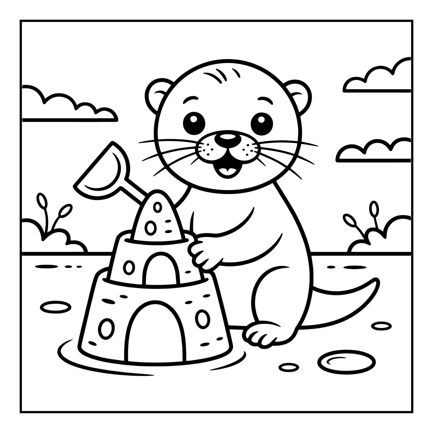 Funny Cute Kawaii Sea Otter Animal Coloring Book Gift for Adults Men Women Kids Boys Girls Teens Cool River Otter Coloring Activity Book